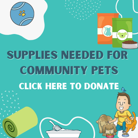 Community pet supplies donation button