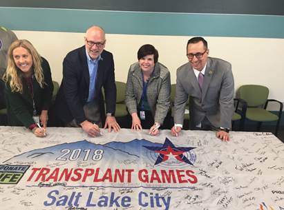 Transplant Games Flag Signing