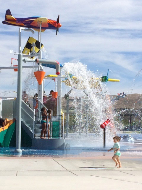 North Valleys Water Splash Park bucket dump