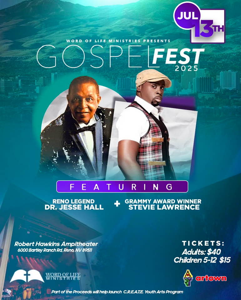 Poster for Gospel Fest with pictures of two artists