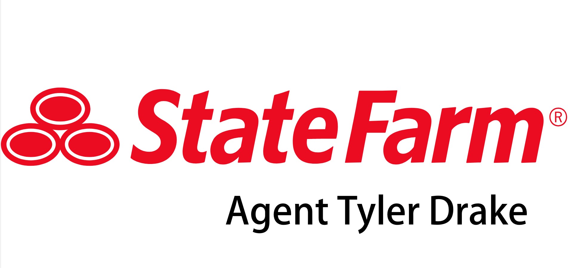 State Farm Logo with the name of the agent Tyler Drake
