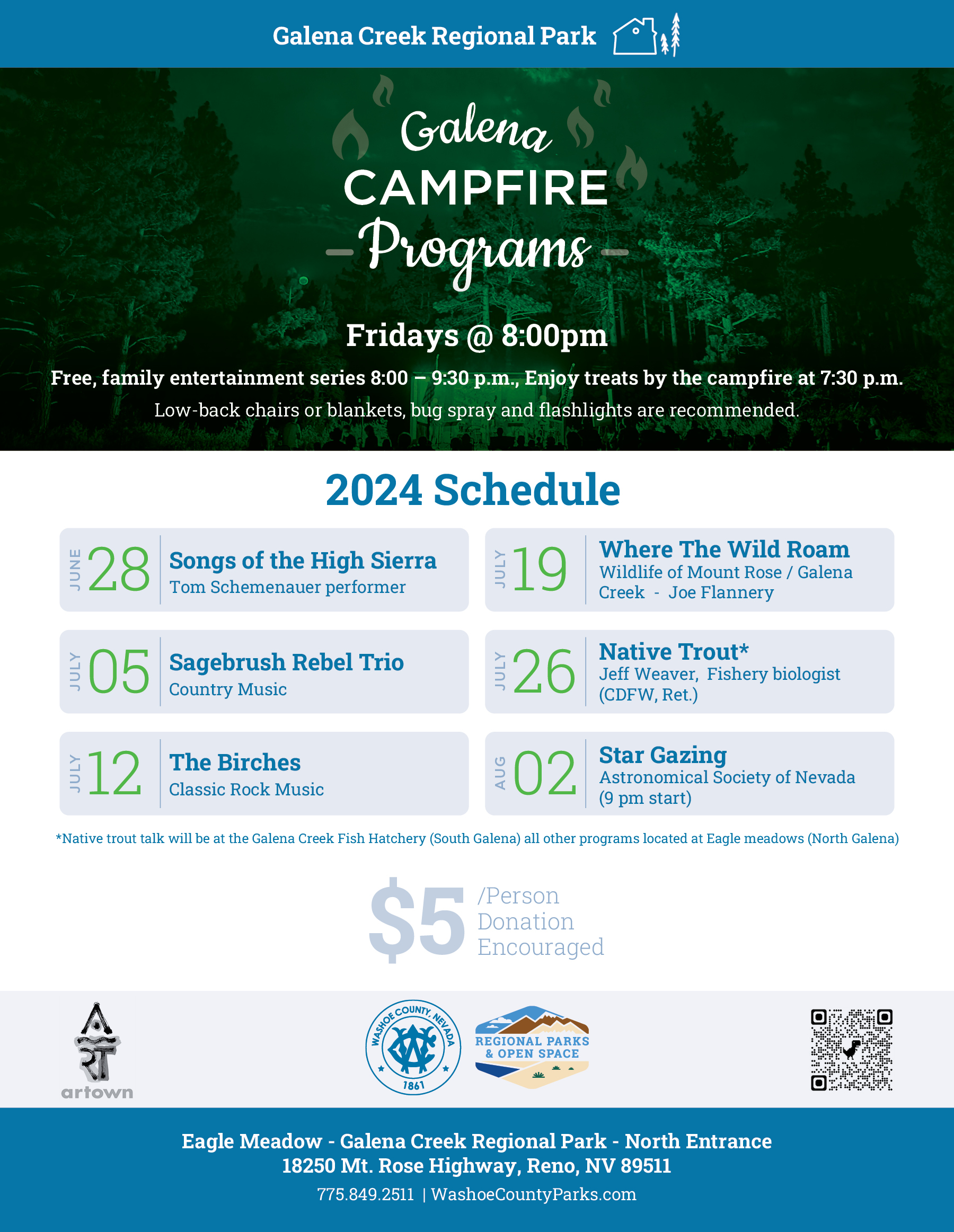 2024 Galena Campfire Program Flyer