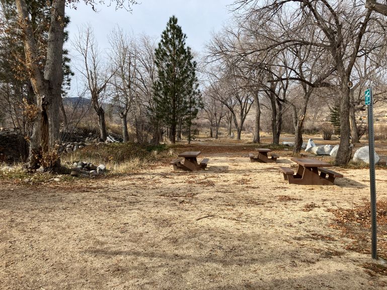 Three easily accessible picnic tables with room to spread out.
