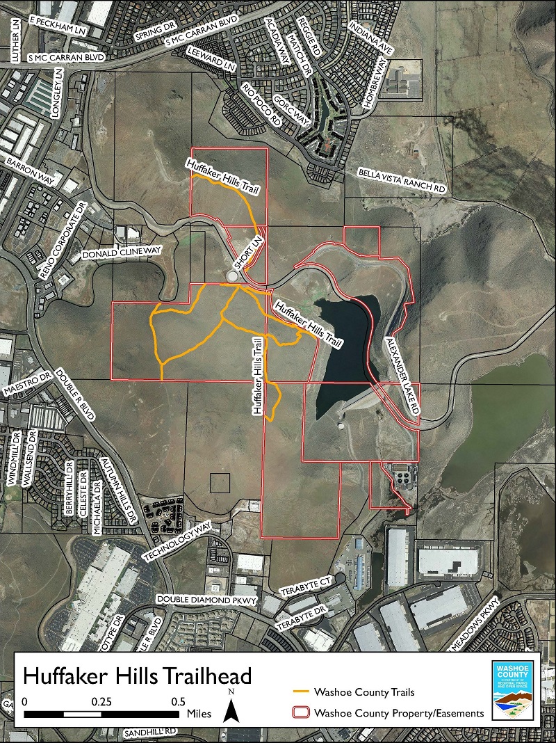 Huffaker Hills Trail map