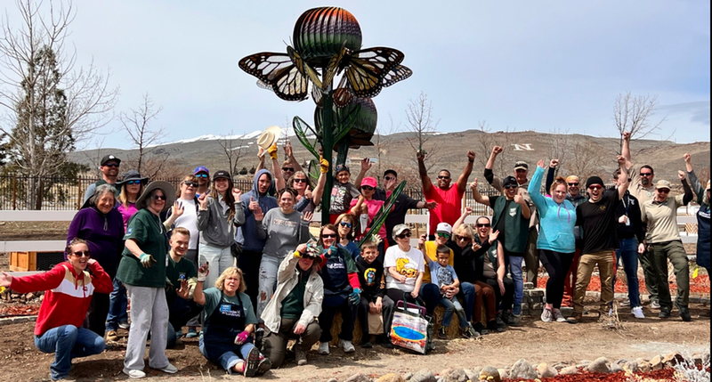 Volunteers at Rancho Pollinator garden
